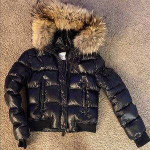 Black SAM Puffer Jacket with Fur Hood